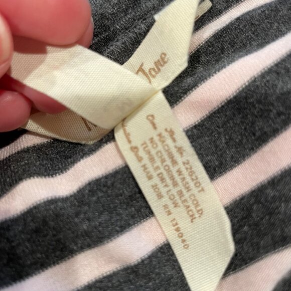 Matilda Jane Sz M Gray Pink Striped Swing Style Kettle Tee Tunic Mini Dress - Picture 3 of 8